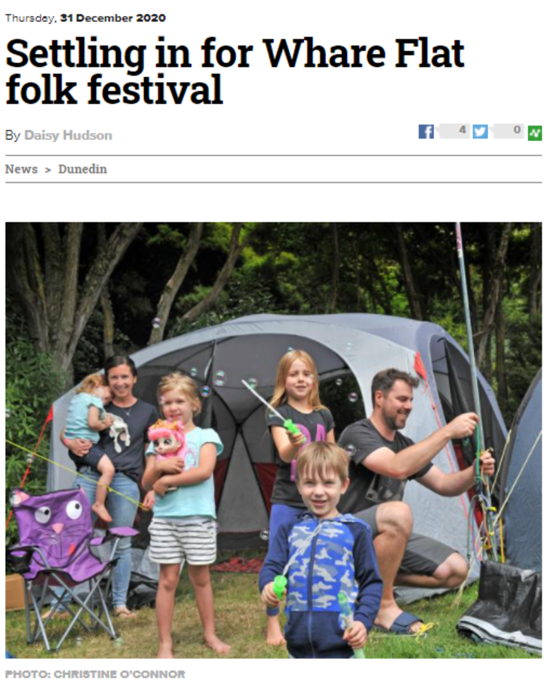 SETTLING IN FOR WHARE FLAT FOLK FESTIVAL